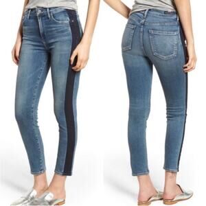 Citizens Of Humanity Blue Skinny Jeans with Tuxedo Stripe